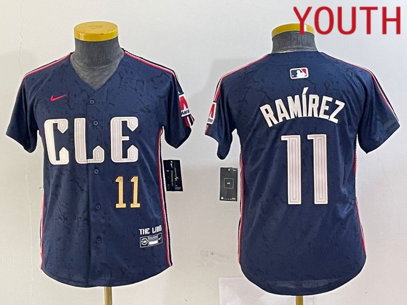 Youth Cleveland Indians 11 Ramirez Blue City Edition Nike 2024 MLB Jersey style 8